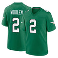 Tuec P.Eagles #2 Riq Woolen Player Green Kelly Alternate Home Game Stitched Jerseys