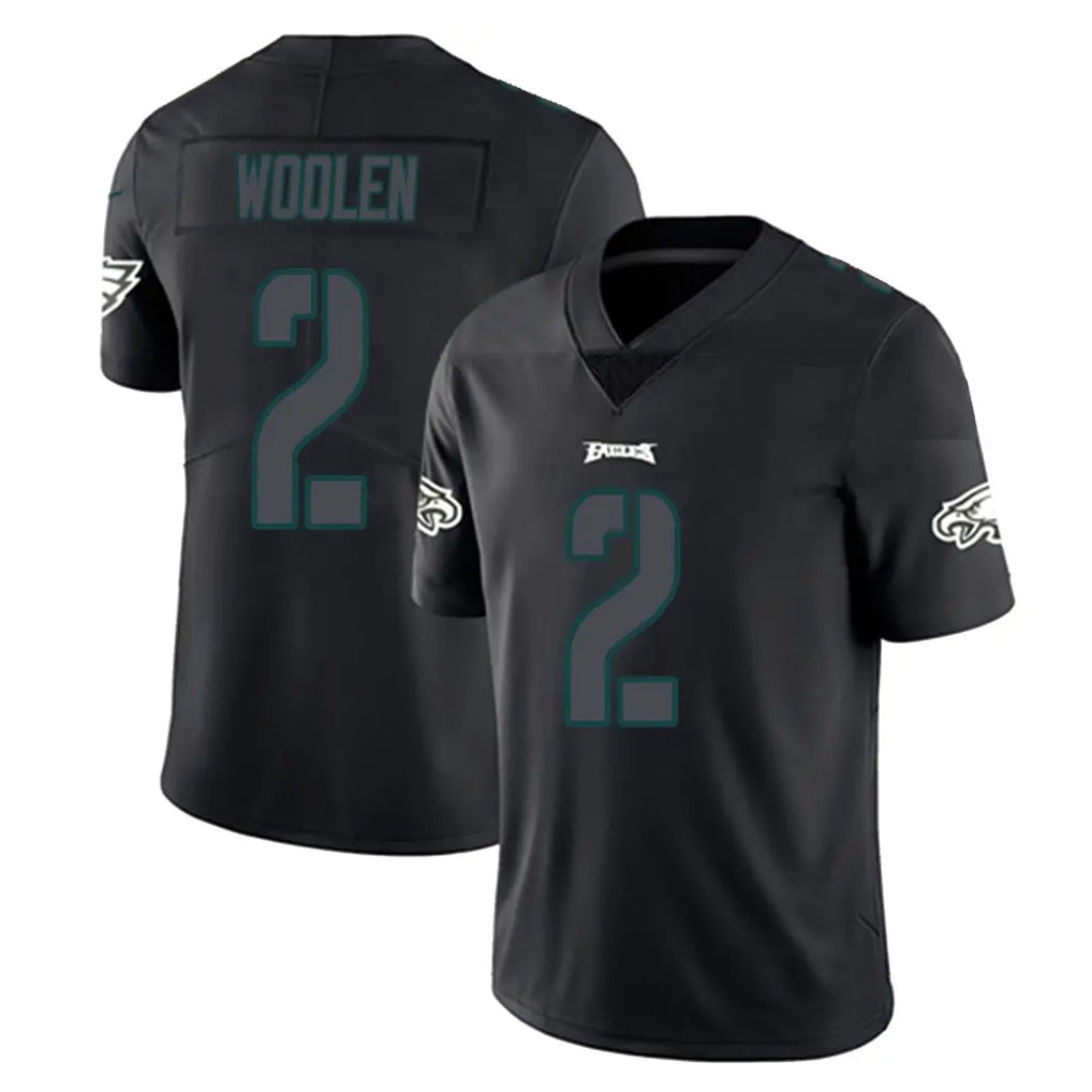 Tuec P.Eagles #2 Riq Woolen Player Limited Black Impact Home Game Stitched Jerseys