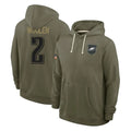 Tuec P.Eagles #2 Riq Woolen Player Olive Salute to Service Pullover Hoodies Limited Stitched Jerseys