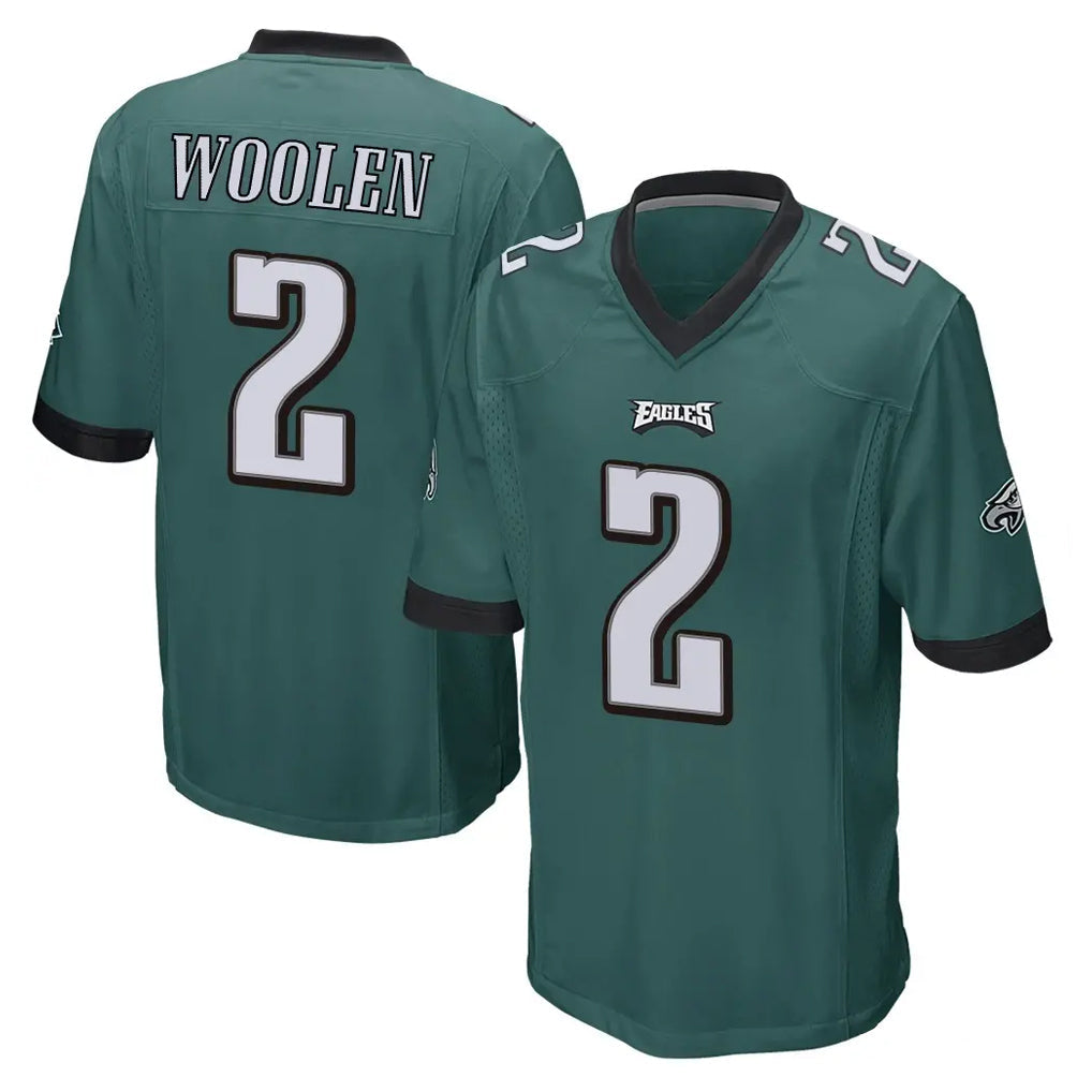 Tuec P.Eagles #2 Riq Woolen Player Team Color Green Home Game Stitched Jerseys