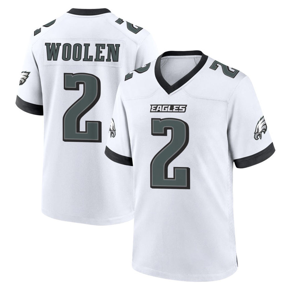 Tuec P.Eagles #2 Riq Woolen Player White Game Home Stitched Jerseys
