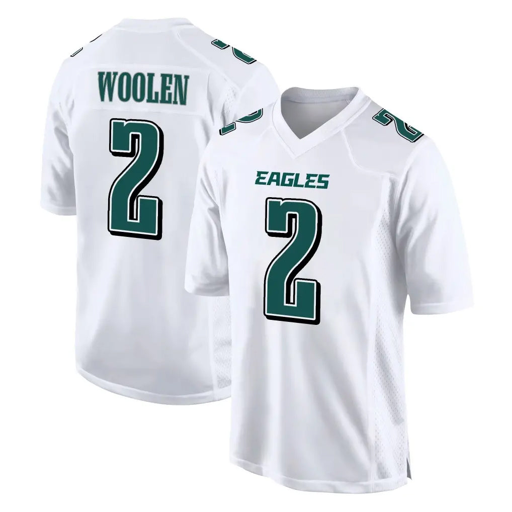 Tuec P.Eagles #2 Riq Woolen Player White Tundra Fashion Home Game Stitched Jerseys