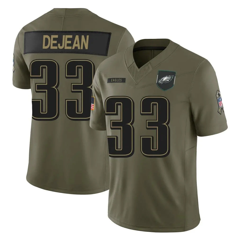 Tuec P.Eagles #33 Cooper DeJean Player Olive 2025 Salute To Service Limited Stitched Jerseys
