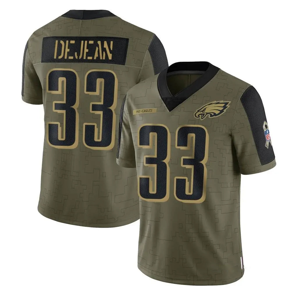 Tuec P.Eagles #33 Cooper DeJean Player Olive Salute To Service Limited Game Stitched Jerseys