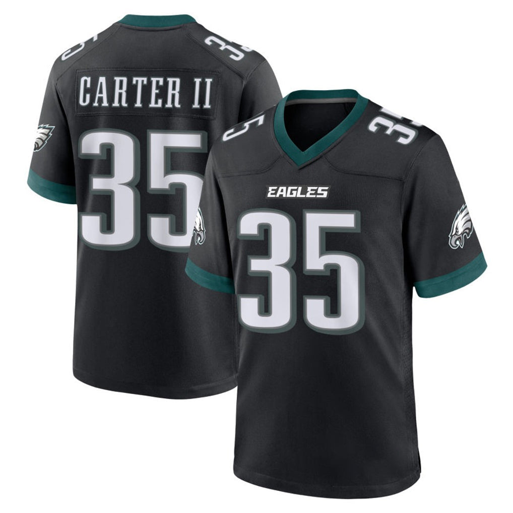 Tuec P.Eagles #35 Michael Carter II Player Black Game Home Stitched Jerseys
