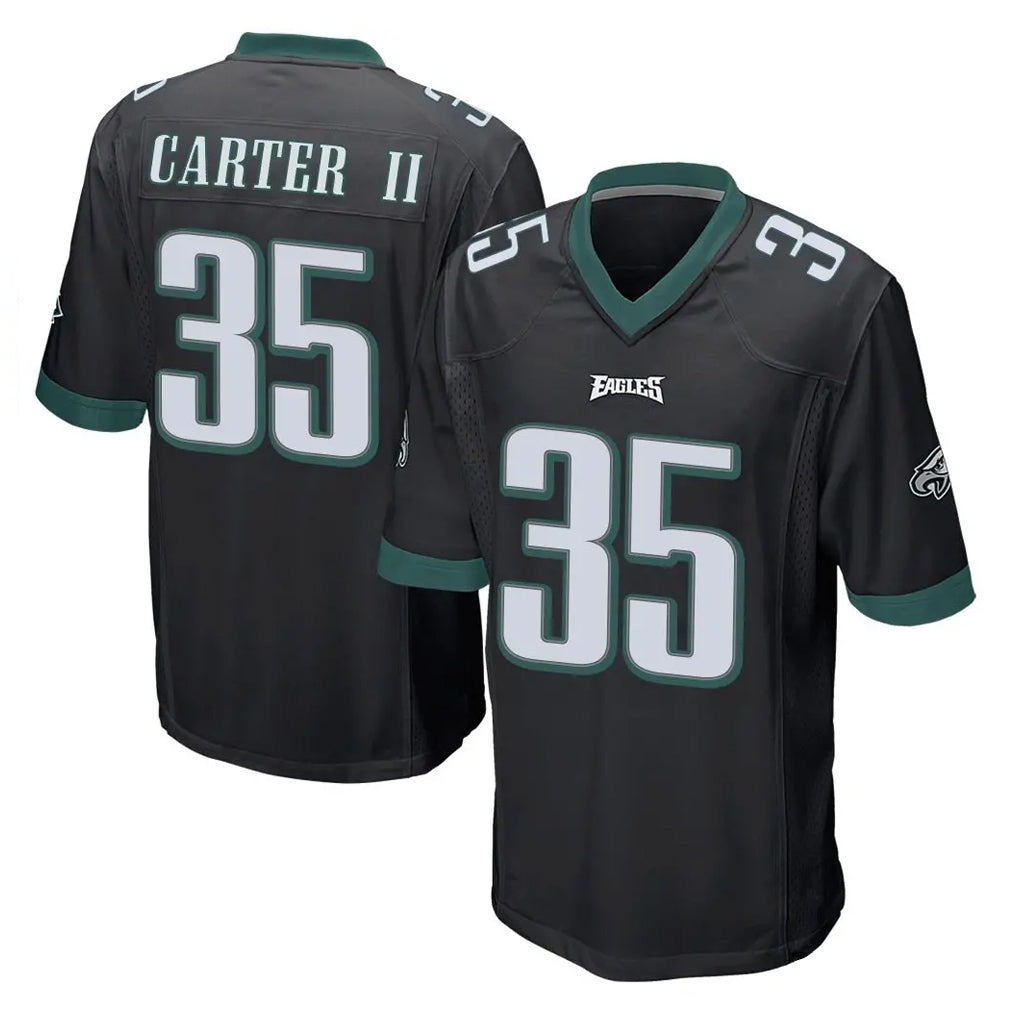 Tuec P.Eagles #35 Michael Carter II Player Black Home Game Stitched Jerseys