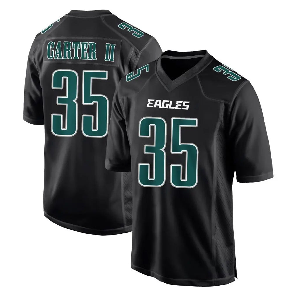 Tuec P.Eagles #35 Michael Carter II Player Carbon Black Fashion Home Game Stitched Jerseys
