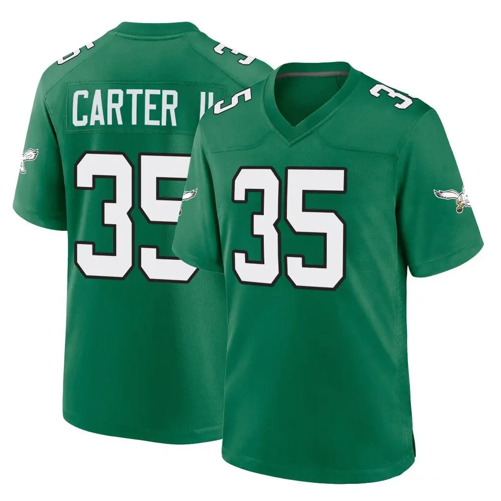 Tuec P.Eagles #35 Michael Carter II Player Green Kelly Alternate Home Game Stitched Jerseys