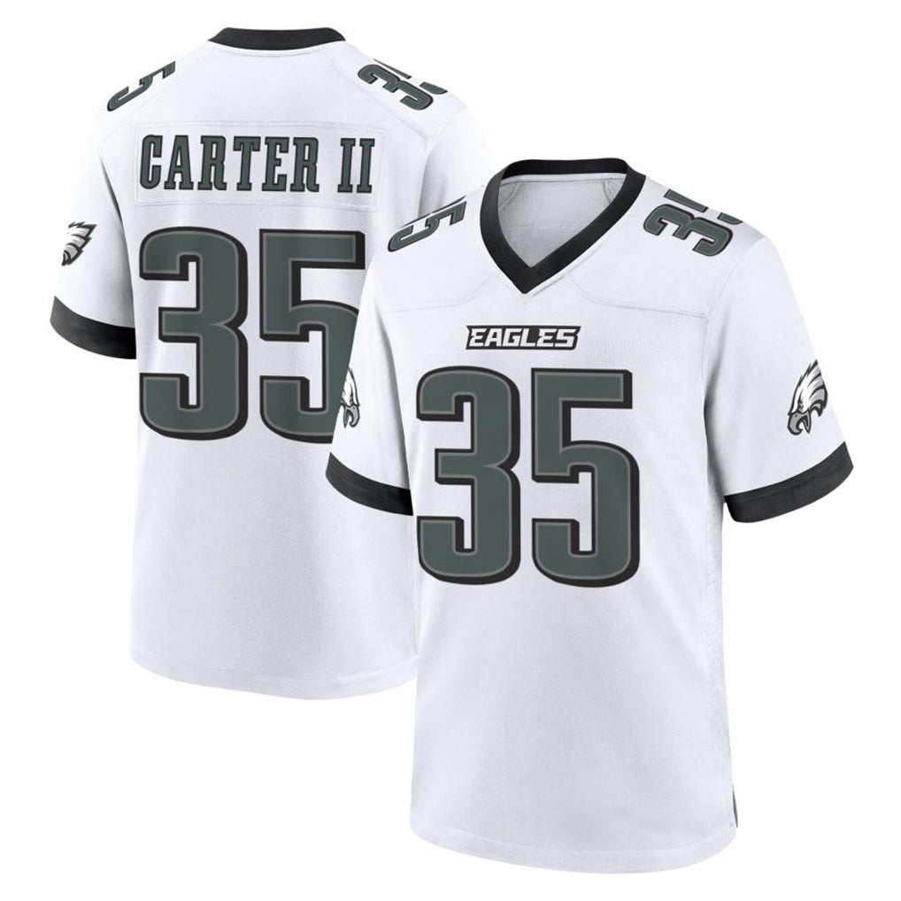Tuec P.Eagles #35 Michael Carter II Player White Game Home Stitched Jerseys