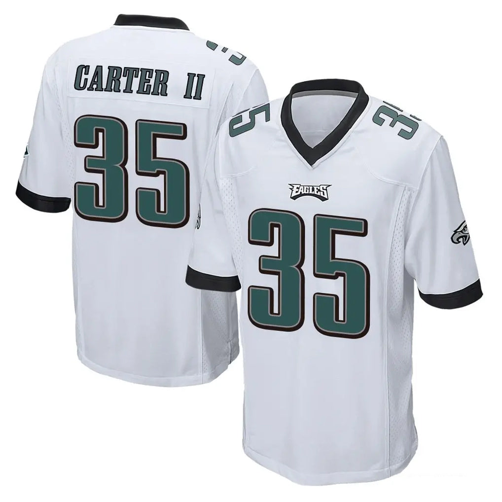 Tuec P.Eagles #35 Michael Carter II Player White Home Game Stitched Jerseys