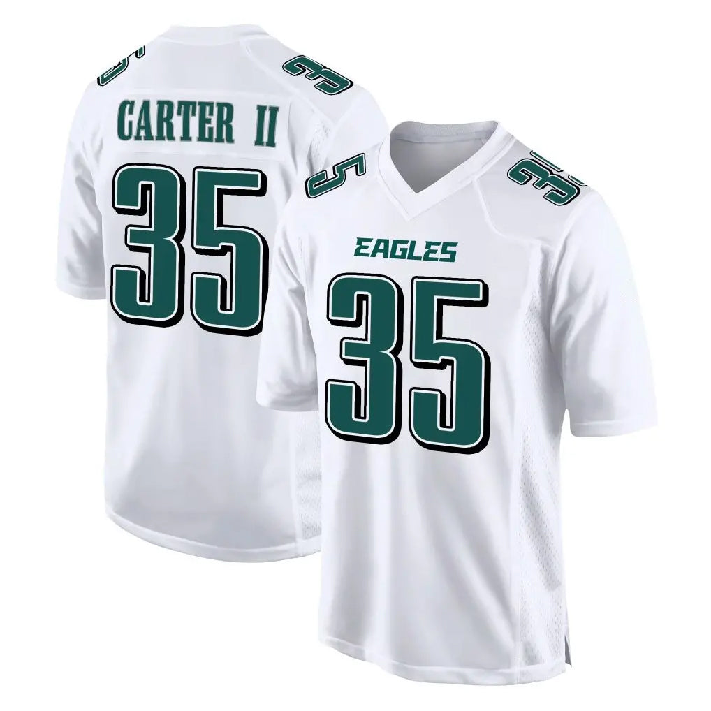 Tuec P.Eagles #35 Michael Carter II Player White Tundra Fashion Home Game Stitched Jerseys