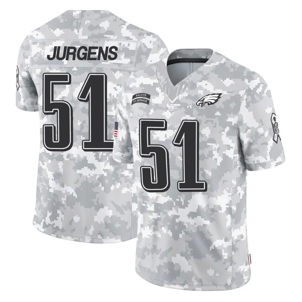 Tuec P.Eagles #51 Cam Jurgens Player Arctic Camo Salute to Service Limited Game Stitched Jerseys