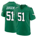 Tuec P.Eagles #51 Cam Jurgens Player Green Kelly Alternate Home Game Stitched Jerseys