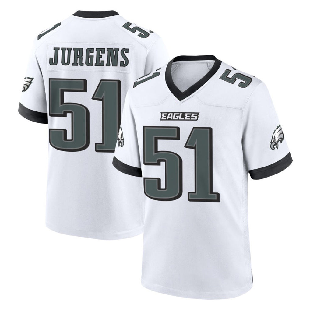 Tuec P.Eagles #51 Cam Jurgens Player White Game Home Stitched Jerseys