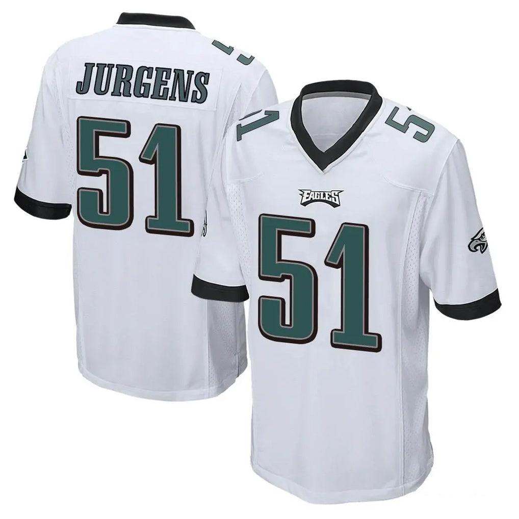 Tuec P.Eagles #51 Cam Jurgens Player White Home Game Stitched Jerseys
