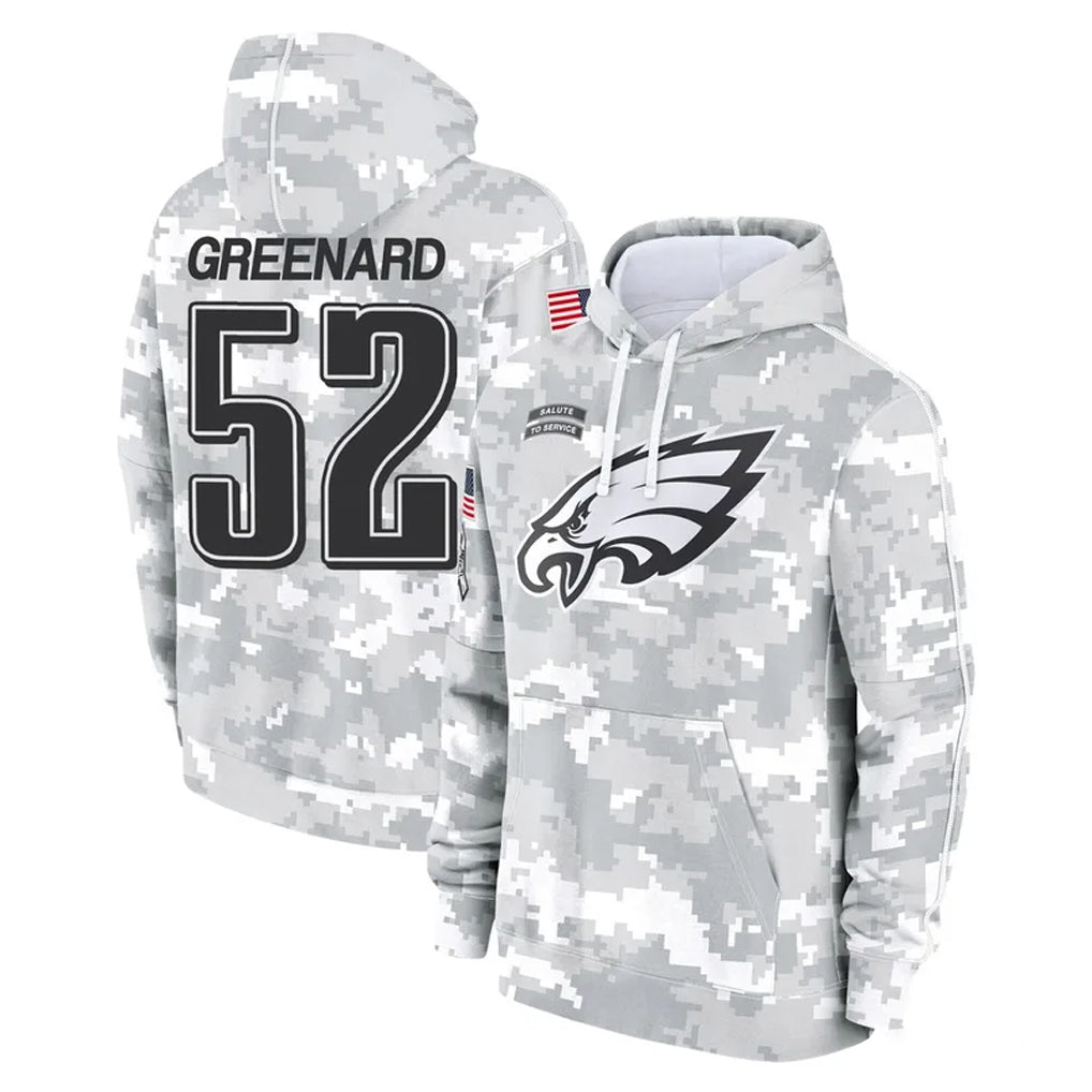 Tuec P.Eagles #52 Jonathan Greenard Player Arctic Camo Salute to Service Pullover Hoodies Limited Game Stitched Jerseys
