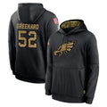 Tuec P.Eagles #52 Jonathan Greenard Player Black Salute to Service Hoodies Limited Game Stitched Jerseys
