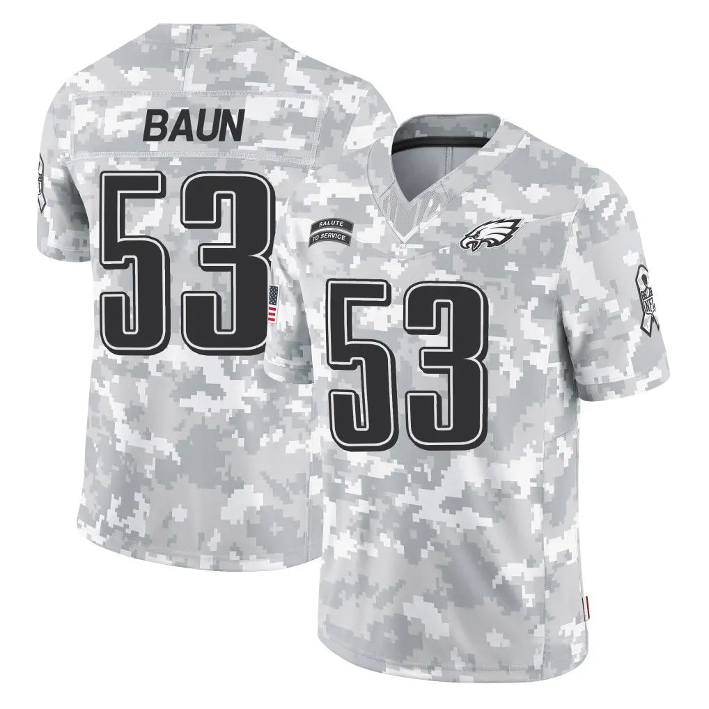 Tuec P.Eagles #53 Zack Baun Player Arctic Camo Salute to Service Limited Game Stitched Jerseys