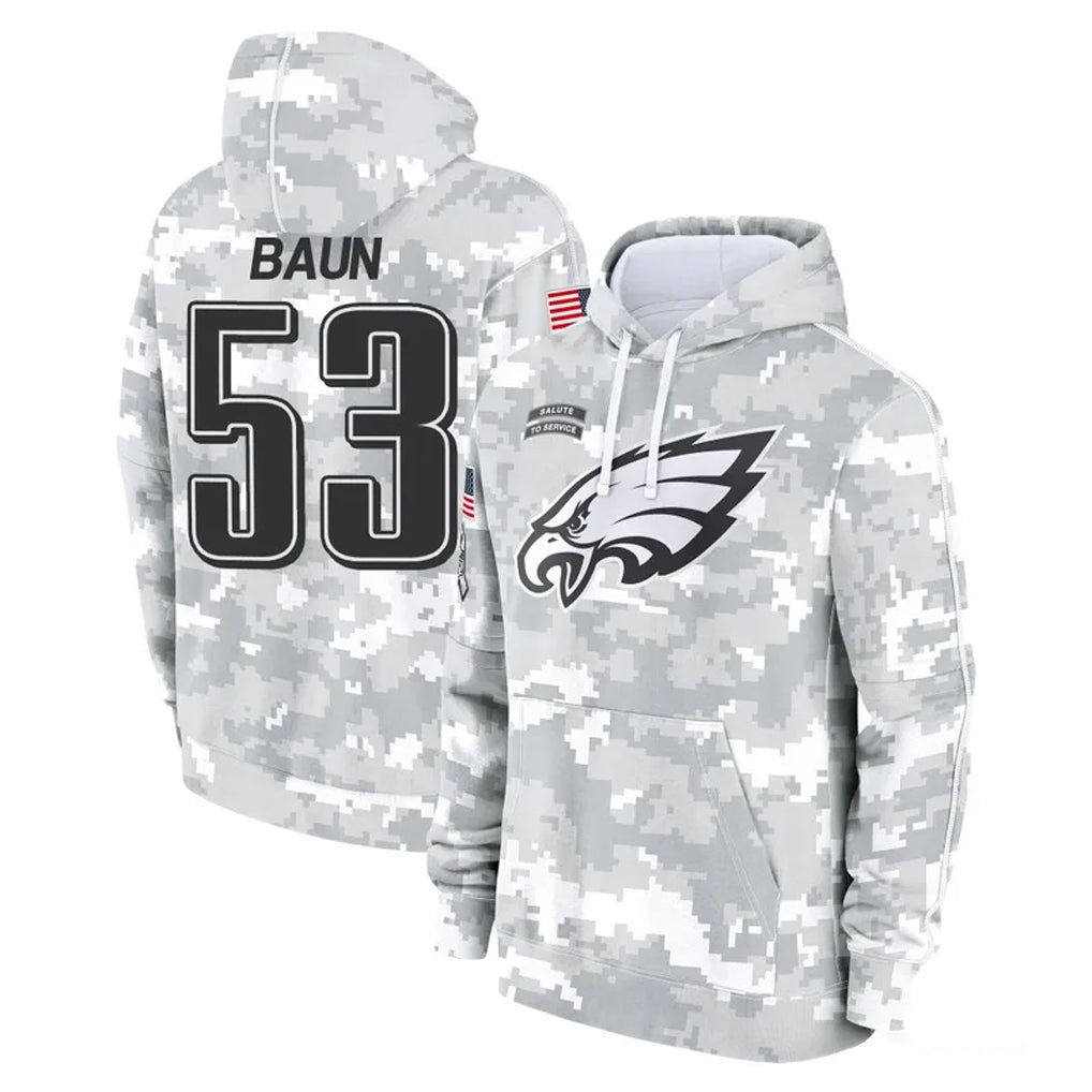 Tuec P.Eagles #53 Zack Baun Player Arctic Camo Salute to Service Pullover Hoodies Limited Game Stitched Jerseys
