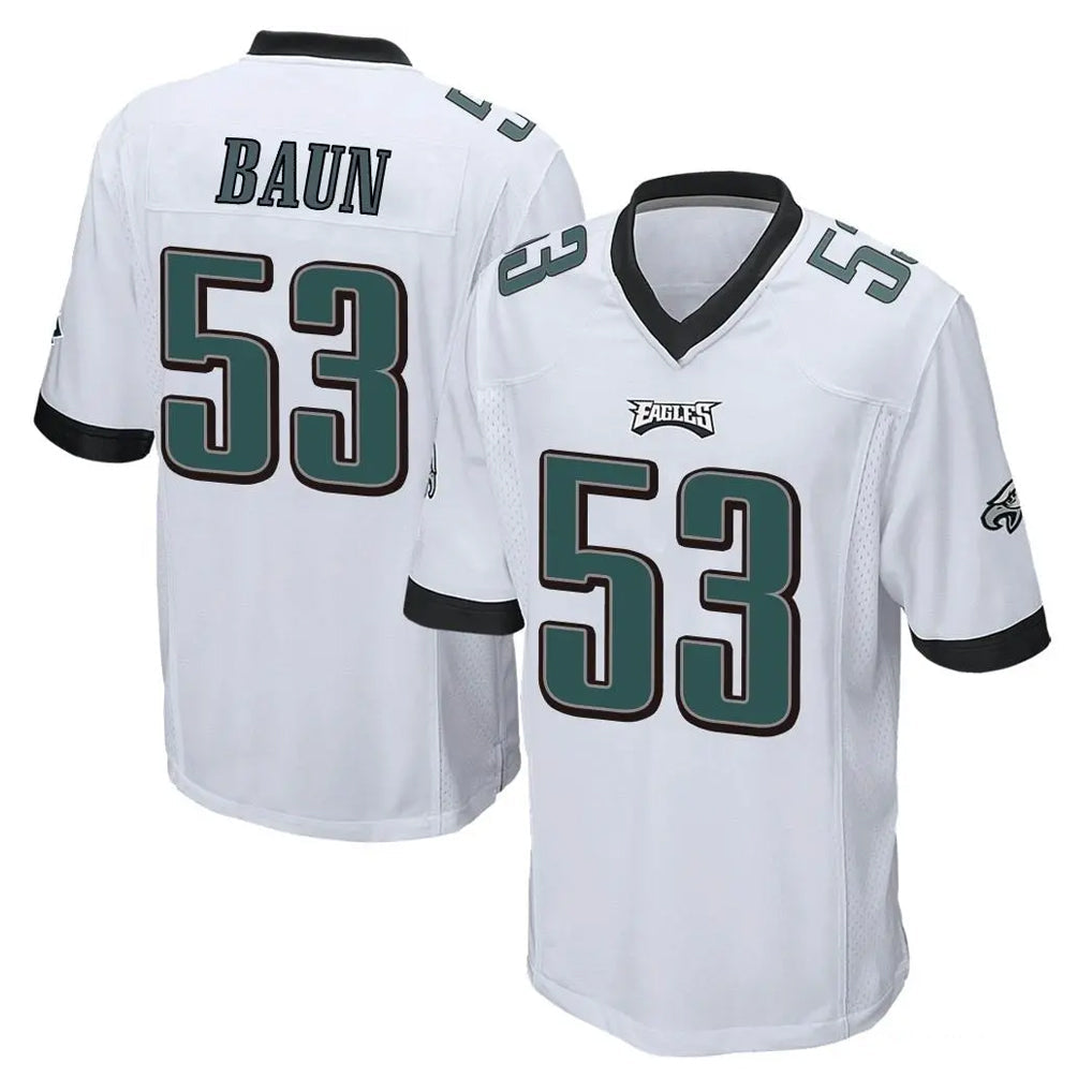 Tuec P.Eagles #53 Zack Baun Player White Home Game Stitched Jerseys