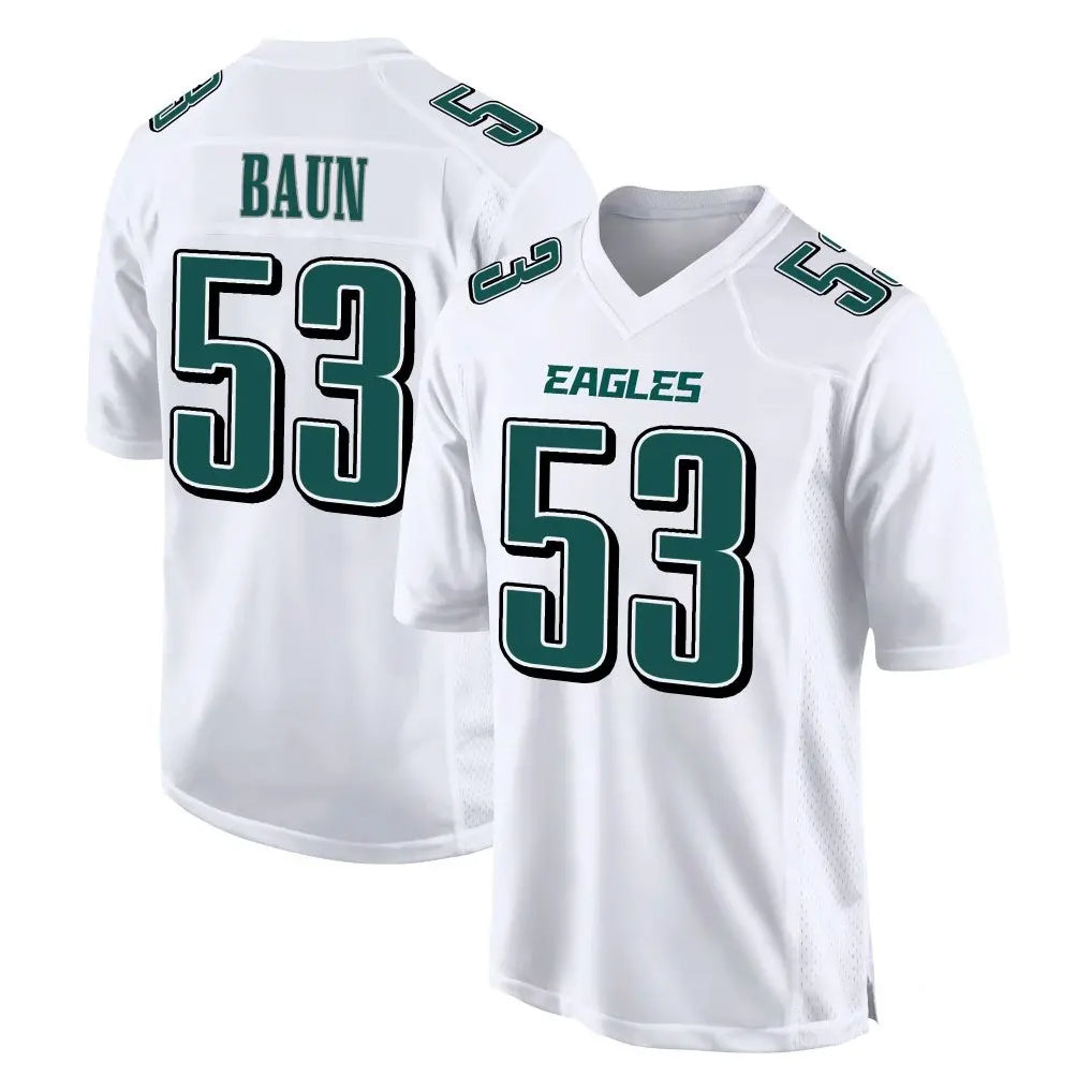 Tuec P.Eagles #53 Zack Baun Player White Tundra Fashion Home Game Stitched Jerseys