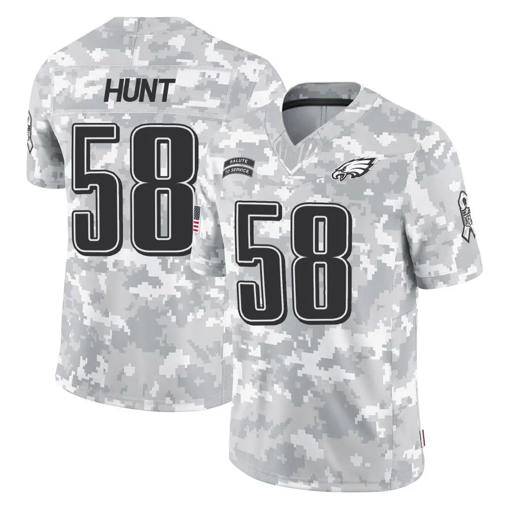 Tuec P.Eagles #58 Jalyx Hunt Player Arctic Camo Salute to Service Limited Game Stitched Jerseys
