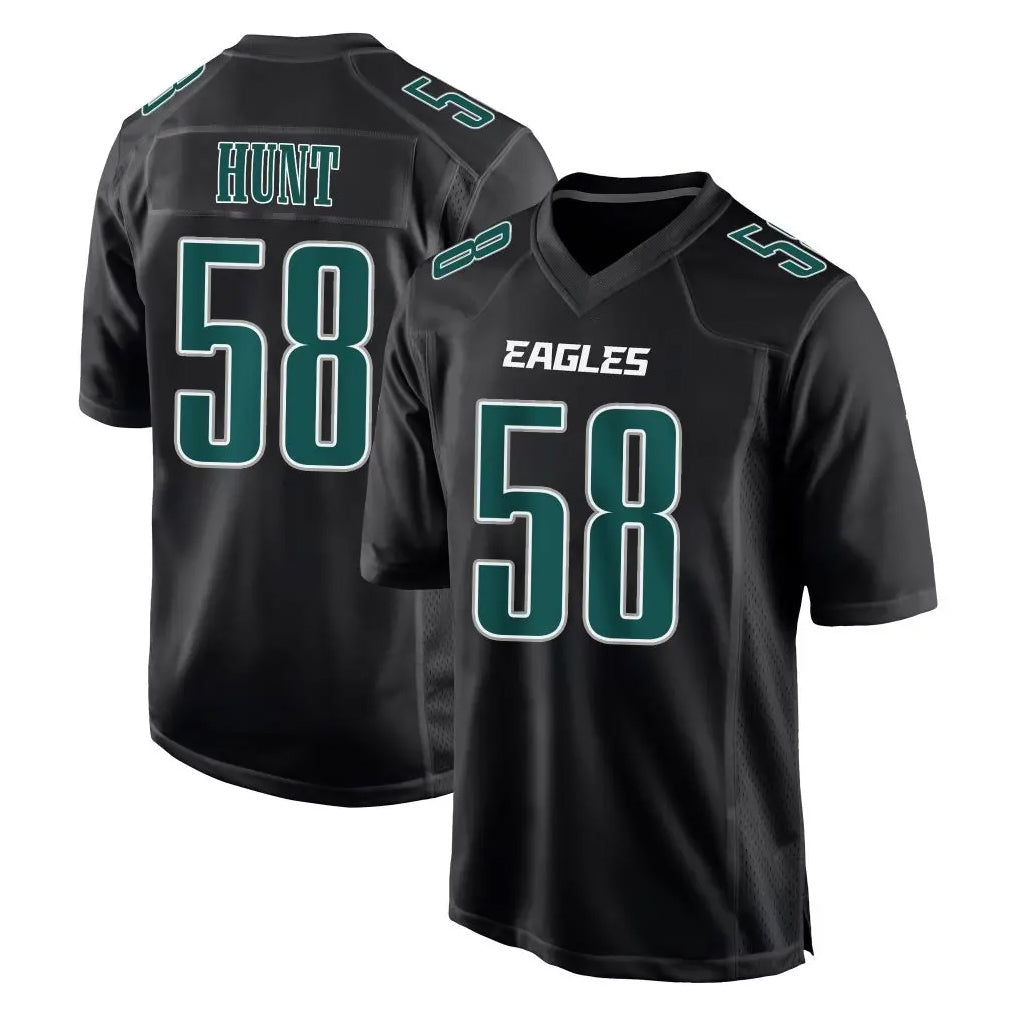 Tuec P.Eagles #58 Jalyx Hunt Player Carbon Black Fashion Home Game Stitched Jerseys