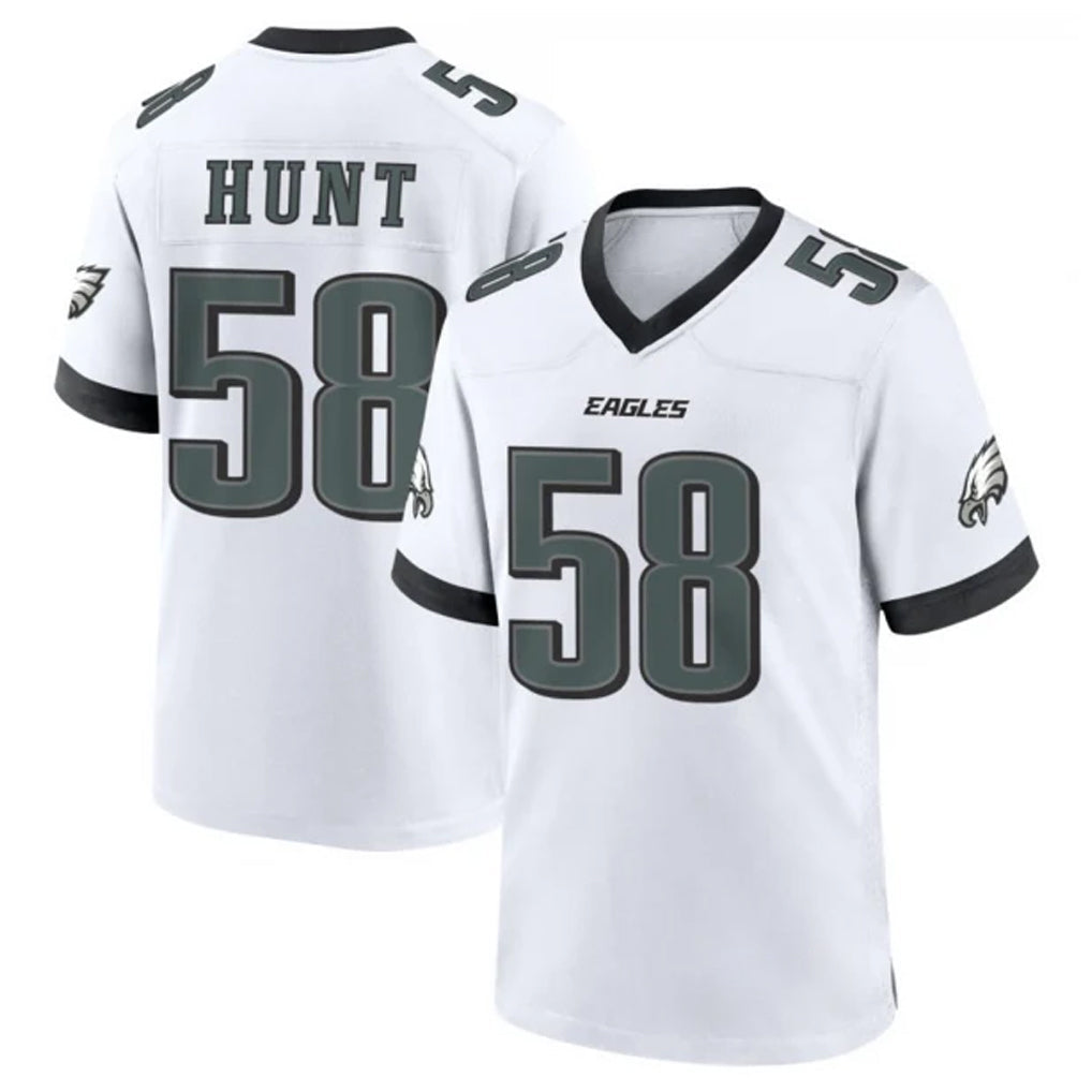 Tuec P.Eagles #58 Jalyx Hunt Player White Game Home Stitched Jerseys