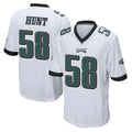 Tuec P.Eagles #58 Jalyx Hunt Player White Home Game Stitched Jerseys