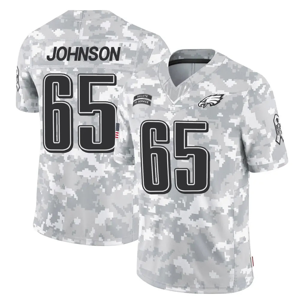 Tuec P.Eagles #65 Lane Johnson Player Arctic Camo Salute to Service Limited Game Stitched Jerseys