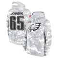 Tuec P.Eagles #65 Lane Johnson Player Arctic Camo Salute to Service Pullover Hoodies Limited Game Stitched Jerseys