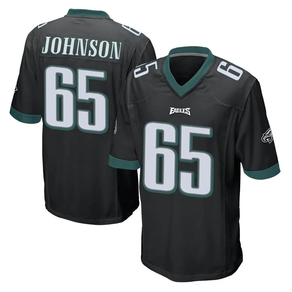 Tuec P.Eagles #65 Lane Johnson Player Black Home Game Stitched Jerseys