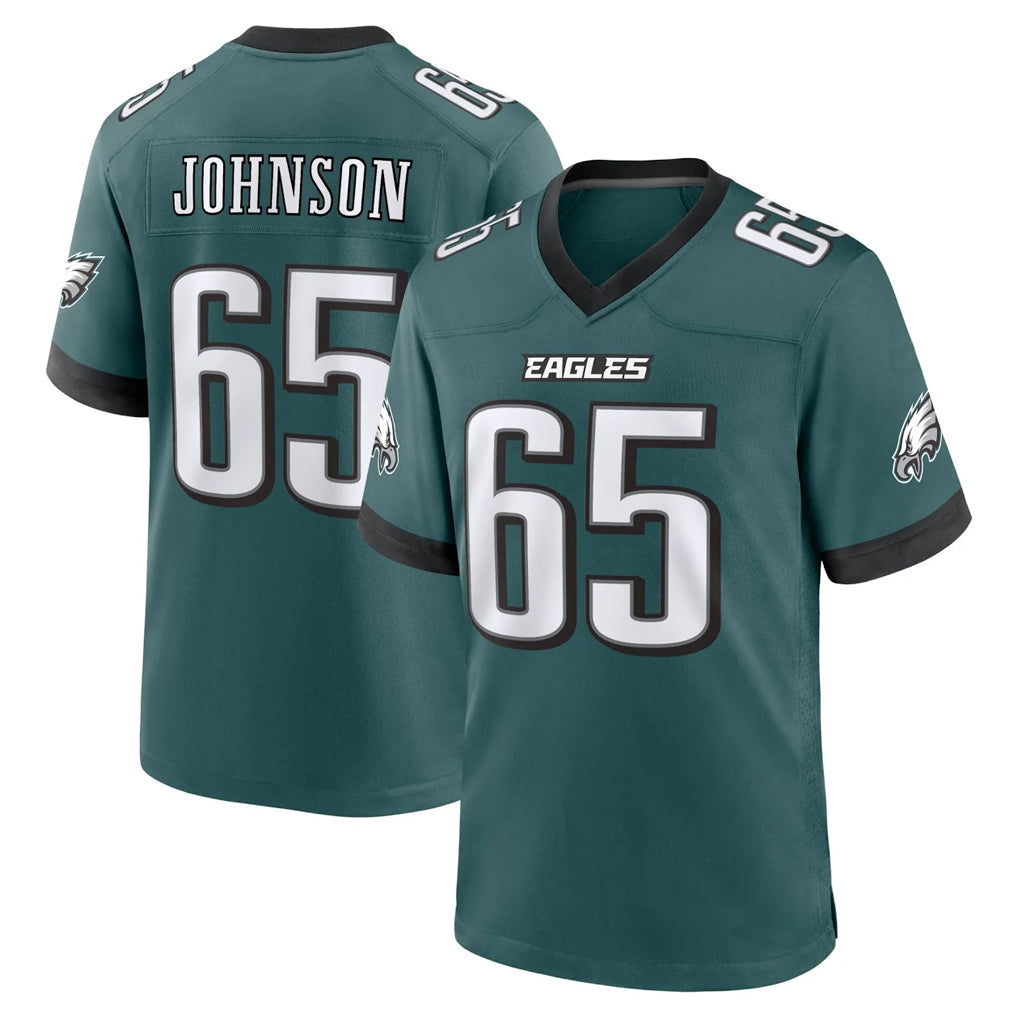Tuec P.Eagles #65 Lane Johnson Player Green Home Game Stitched Jerseys