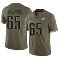 Tuec P.Eagles #65 Lane Johnson Player Olive Salute To Service Limited Stitched Jerseys