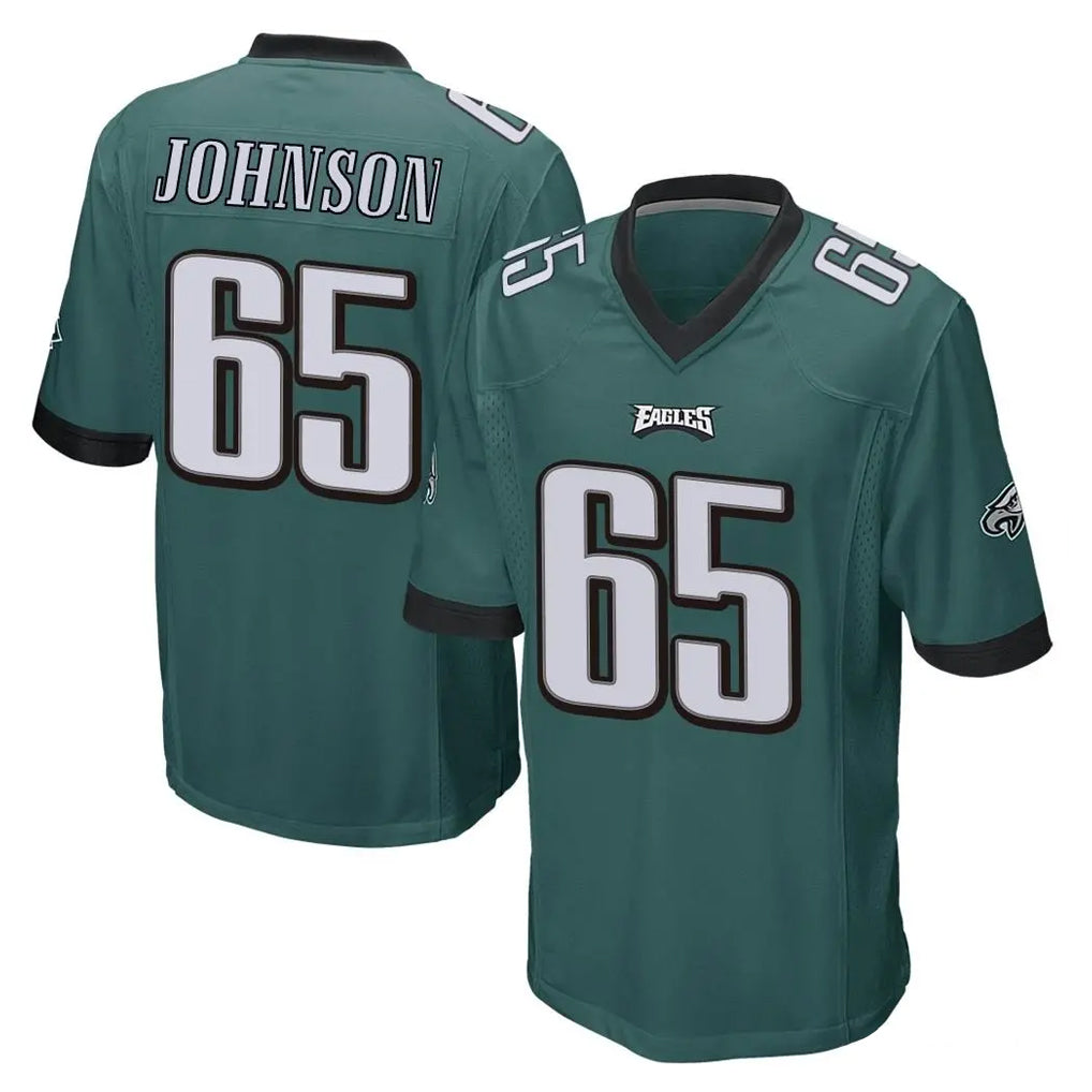 Tuec P.Eagles #65 Lane Johnson Player Team Color Green Home Game Stitched Jerseys