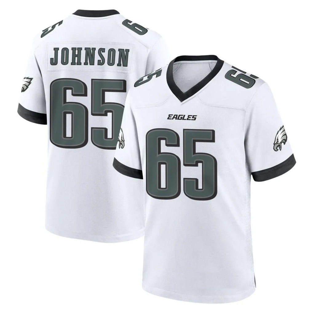 Tuec P.Eagles #65 Lane Johnson Player White Game Home Stitched Jerseys