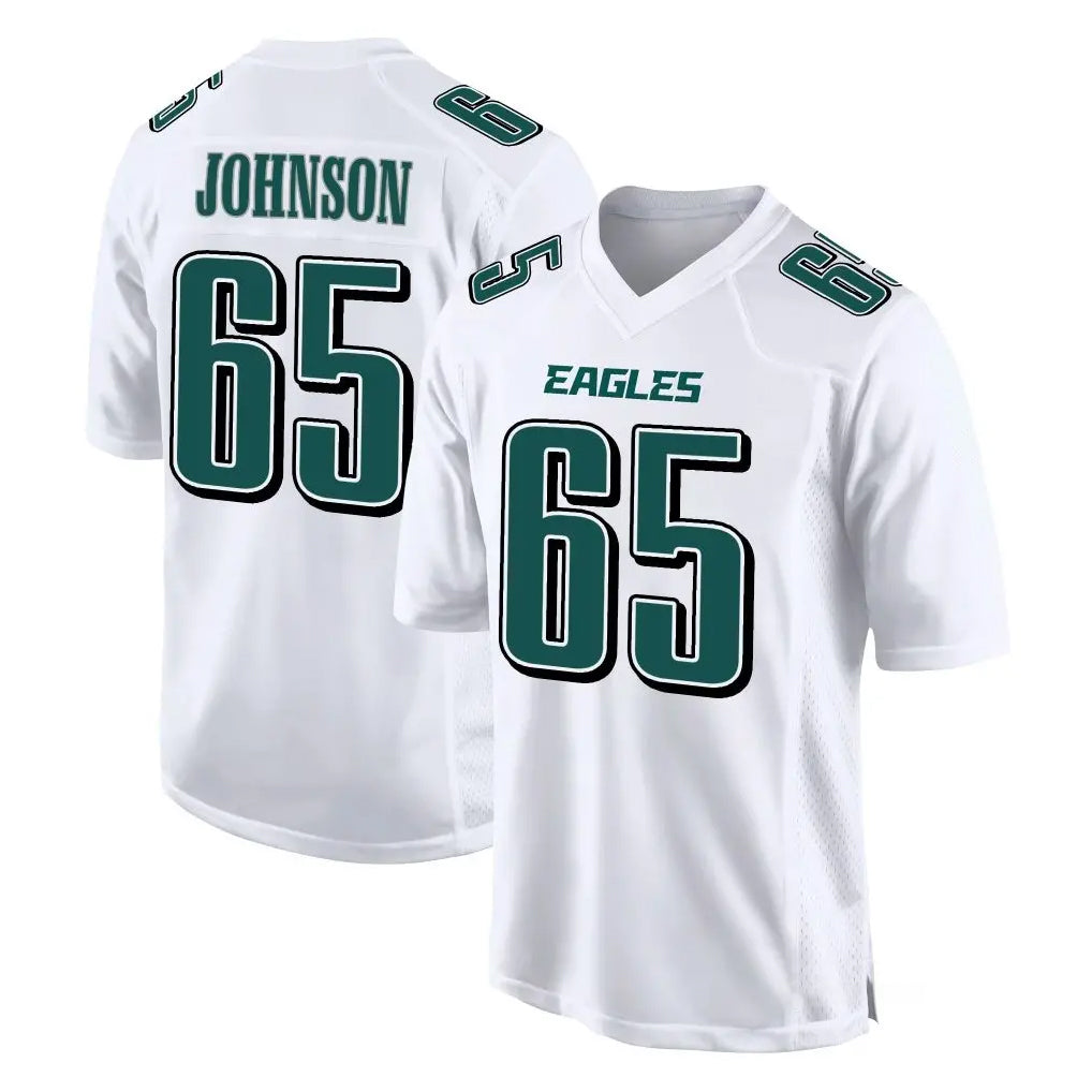 Tuec P.Eagles #65 Lane Johnson Player White Tundra Fashion Home Game Stitched Jerseys