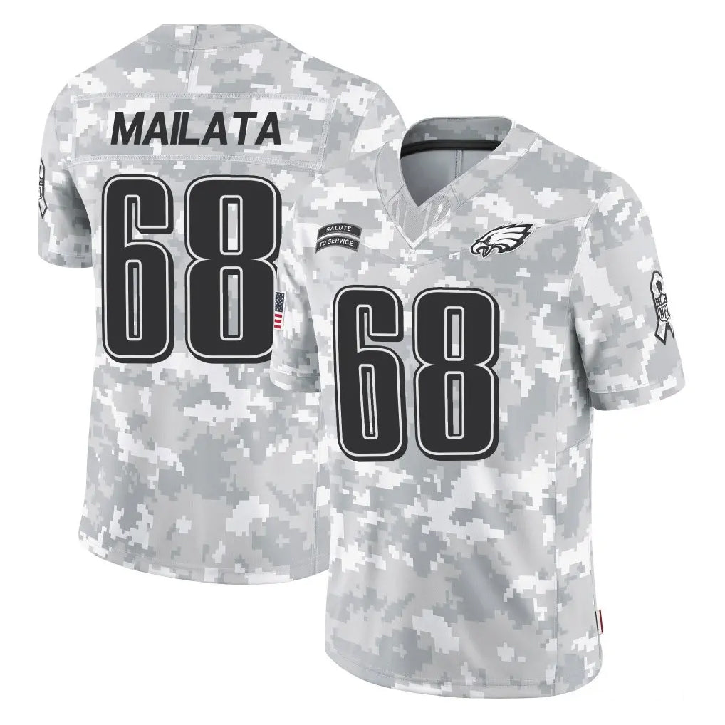 Tuec P.Eagles #68 Jordan Mailata Player Arctic Camo Salute to Service Limited Game Stitched Jerseys