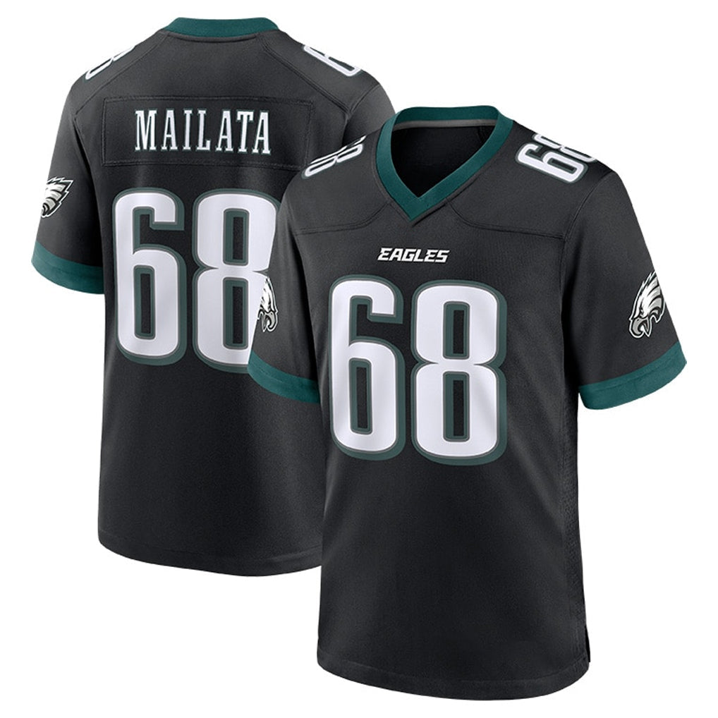Tuec P.Eagles #68 Jordan Mailata Player Black Game Home Stitched Jerseys