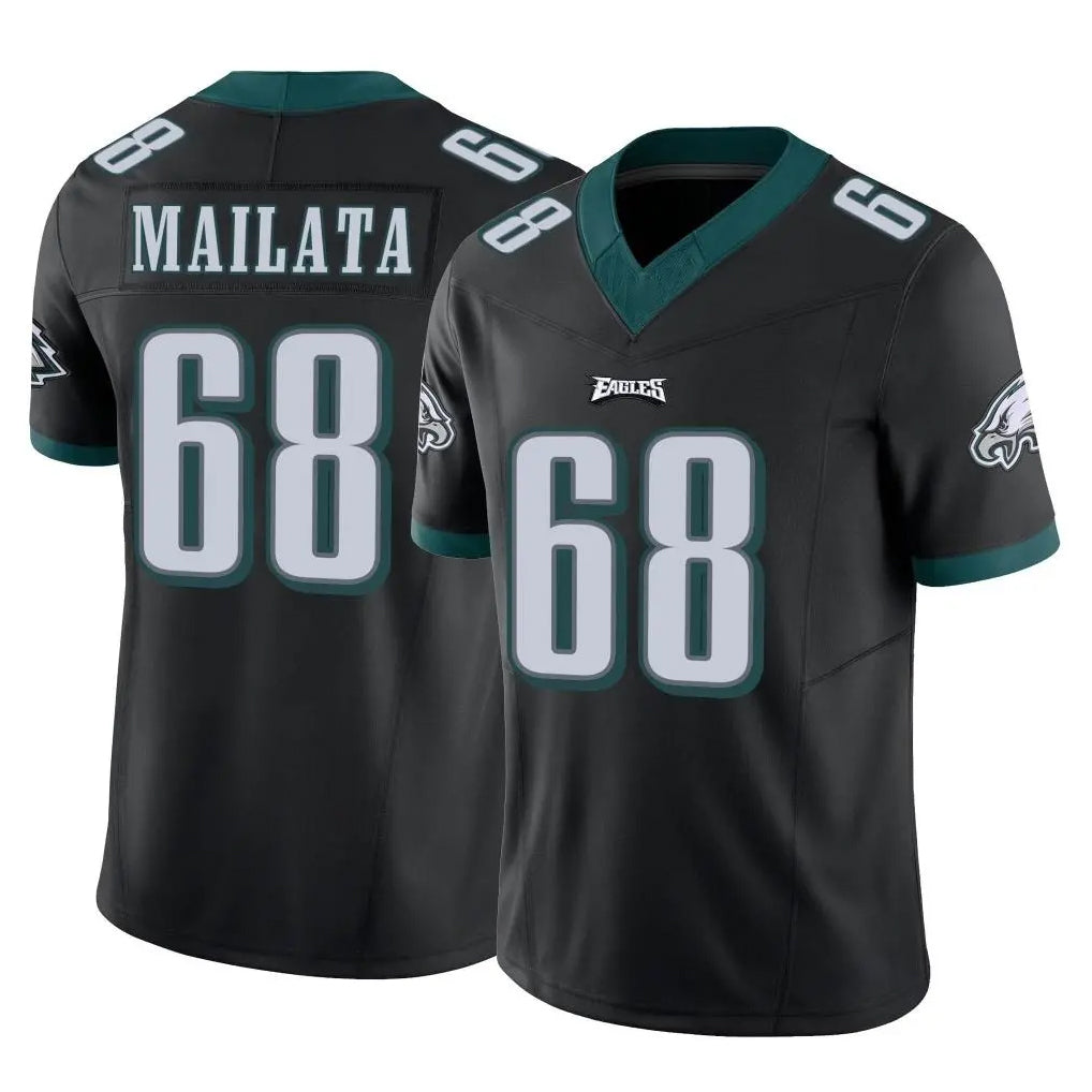 Tuec P.Eagles #68 Jordan Mailata Player Black Limited Vapor F.U.S.E. Home Game Stitched Jerseys