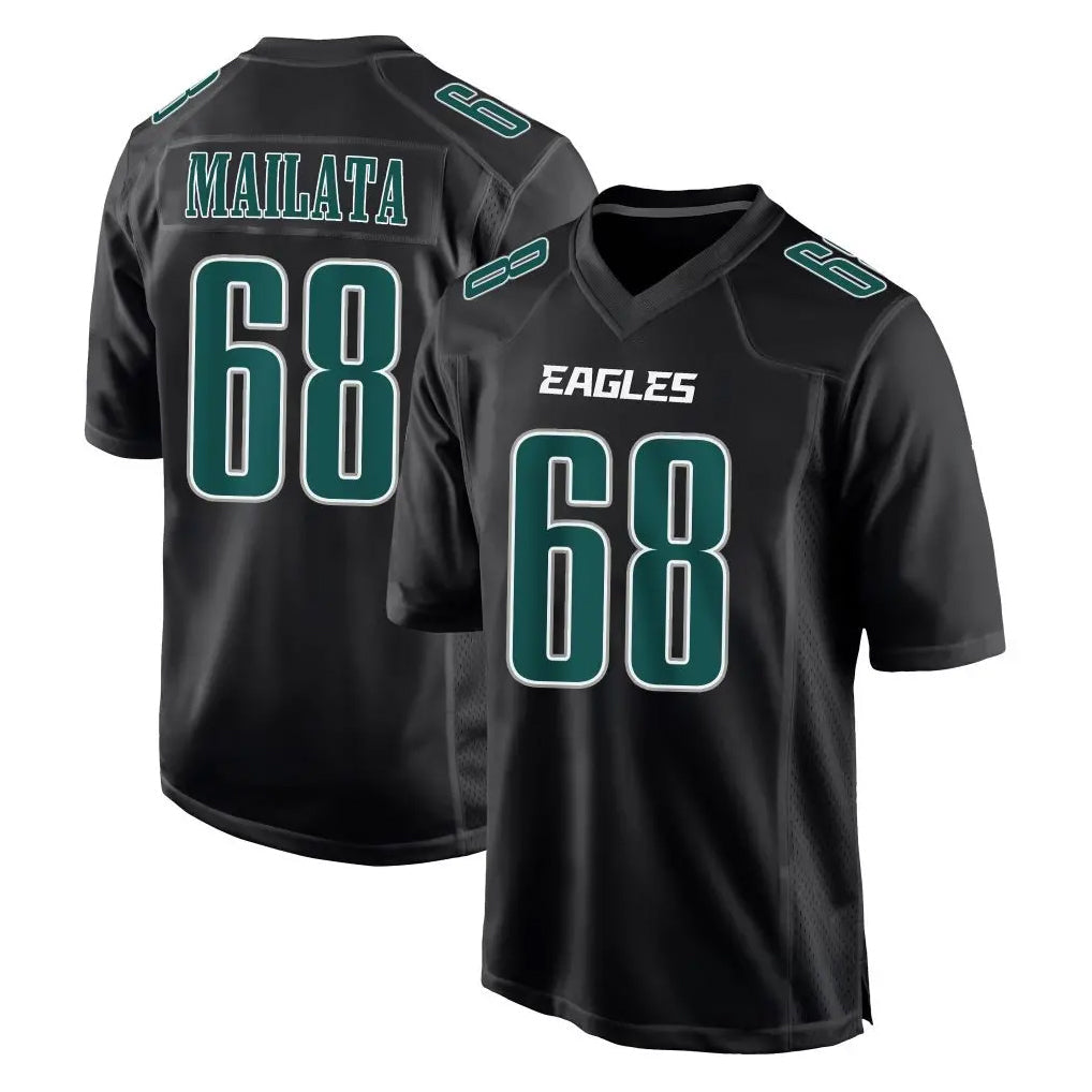 Tuec P.Eagles #68 Jordan Mailata Player Carbon Black Fashion Home Game Stitched Jerseys