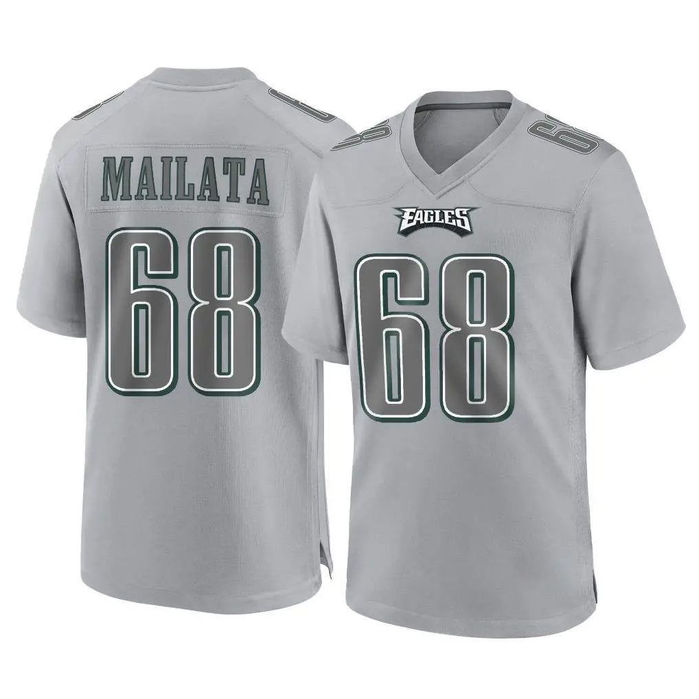 Tuec P.Eagles #68 Jordan Mailata Player Gray Atmosphere Fashion Home Game Stitched Jerseys