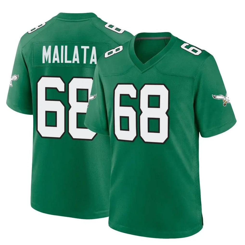 Tuec P.Eagles #68 Jordan Mailata Player Green Kelly Alternate Home Game Stitched Jerseys