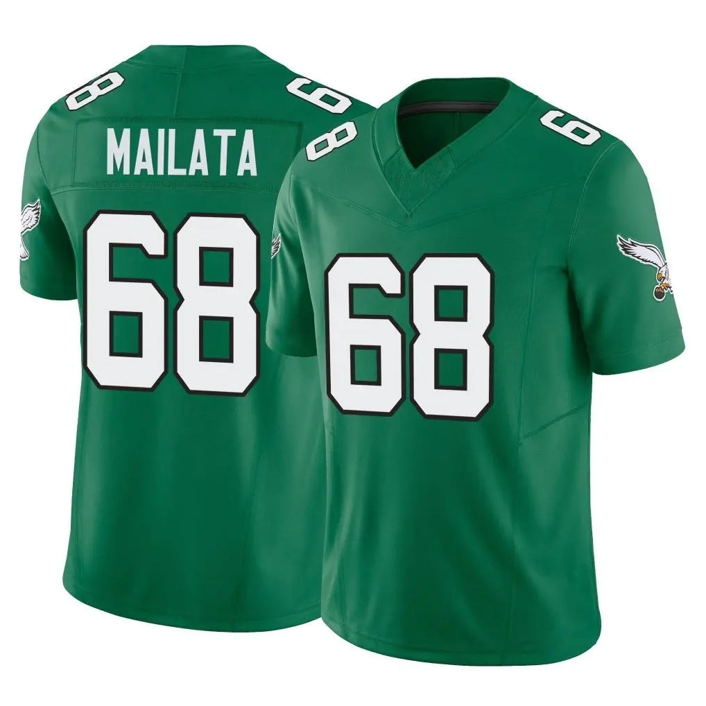 Tuec P.Eagles #68 Jordan Mailata Player Green Kelly Alternate Vapor F.U.S.E. Home Game Stitched Jerseys