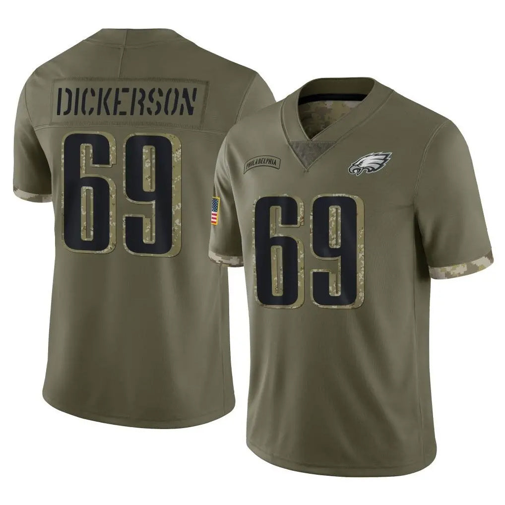 Tuec P.Eagles #69 Landon Dickerson Player Olive Salute To Service Limited Stitched Jerseys