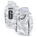 Tuec P.Eagles #6 DeVonta Smith Player Arctic Camo Salute to Service Pullover Hoodies Limited Game Stitched Jerseys