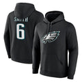 Tuec P.Eagles #6 DeVonta Smith Player Black Pullover Hoodies Home Game Stitched Jerseys