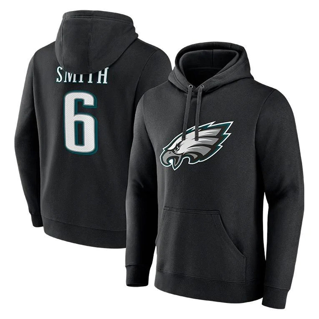 Tuec P.Eagles #6 DeVonta Smith Player Black Pullover Hoodies Home Game Stitched Jerseys