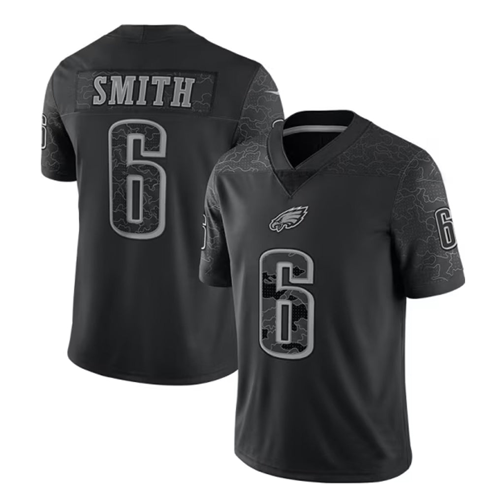 tuec P.Eagles #6 DeVonta Smith Player Black REFLECTIVE Limited Stitched Jerseys