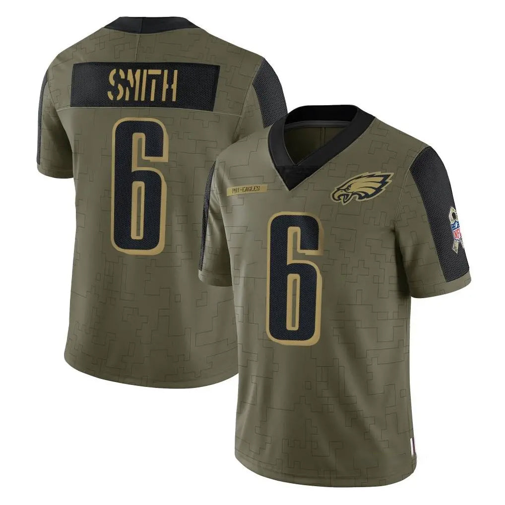 Tuec P.Eagles #6 DeVonta Smith Player Olive Salute To Service Limited Game Stitched Jerseys